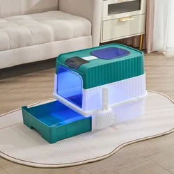 Toalet za mačke Fully Enclosed sa UV sterilizacijom Zeleni 48x35x36 cm