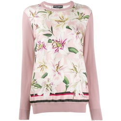 Dolce & Gabbana - lily print jumper - women - Pink