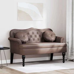 vidaXL Chesterfield klop Rjava 120,5 x 65 x 75 cm Umjetno usnje