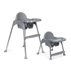 ECO TOYS Hranilica za bebe 2U1, Postolje i pojasevi, Siva