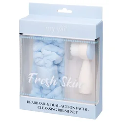 My Spa Set traka za kosu i četka za čišćenje lica Fresh Skin, Plavi