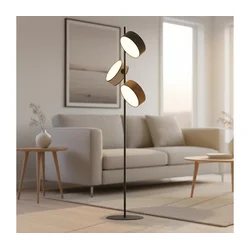 Podna lampa DRUMZ 3xE14/10W/230V crna/smeđa/siva