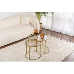 Hanah Home Set stolova za dnevnu sobu Aurum, 60x60x43cm, 2 komada, Zlatne boje