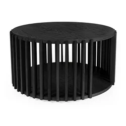 Črna hrastova mizica Woodman Drum, o 83 cm