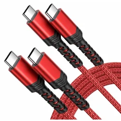 USB-C na USB-C hitri polnilni kabel rdeč 100W 20V 5A 2 m 2 kosa