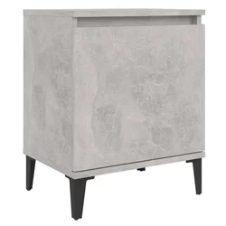 Noćni ormarić s metalnim nogama boja betona 40 x 30 x 50 cm