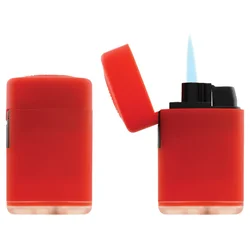 Upaljač elektronski gumirani mat atomic jet flame rubber trober 2516002 crvena