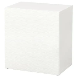 BESTA Spojene police s vratima, bela/Laxviken bela, 60x42x64 cm