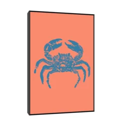 Canvas Slika na platnu Plava kraba 100x150cm, Sa ramom, Crni
