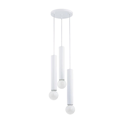 Luster na sajli TWISTER 3xE27/60W/230V prečnik 28 cm bela