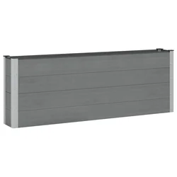 Povišena vrtna gredica Crna 200 x 30 x 72 cm WPC i aluminij