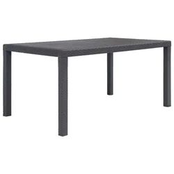 Vrtna miza iz plastike 150x90x72 cm izgled ratana rjava