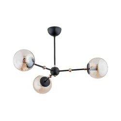 Luster na stalku ITORIS 3xE14/10W/230V crna/zlatna