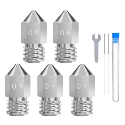 Elegoo Neptune 4/4 Pro Multi-size hardened steel nozzle pack (3pcs 0.4mm, 1pc 0.6mm, 1pc 0.8mm) ( 068276 )