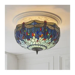 Endon 111899 - Plafonska lampa Tiffany DRAGONFLY 3xE27/10W/230V prečnik 50 cm