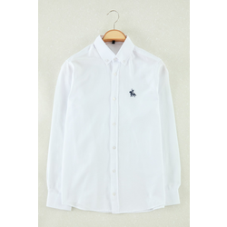 Trendyol White Regular Fit Embroidered Detail Oxford Smart Shirt