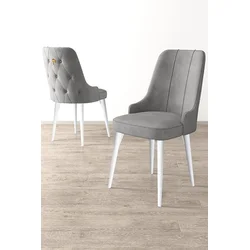 Hanah Home Set stolica Newa, 46x94x46 cm, 2 komada, Sivo-bele