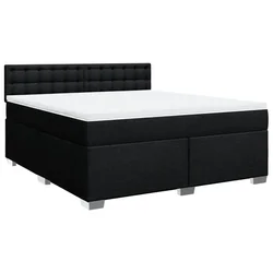 Vidaxl Box spring postelja z vzmetnico črna 180x200 cm blago