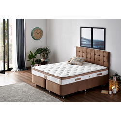 Hanah Home Bračni krevet sa prostorom za odlaganje Latte 160x38x200cm Crni