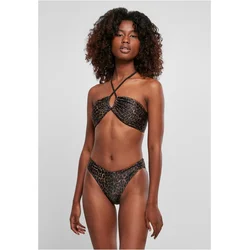 Womens Brown Bikini AOP Hot V Bikini