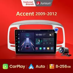 V1 Wireless Carplay 256GB 2 Din Android Auto Car Radio For Hyundai Accent 2009-2012