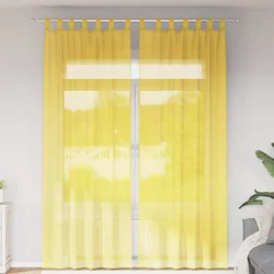 Voile zavjese s petljama 2 kom žute 140x260 cm