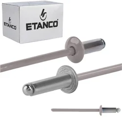 Aluminijaste odprte zakovice 3,2x8 mm RAL 9007