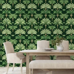 Samolepilna tapeta zelene palme na temnem ozadju - 343x231