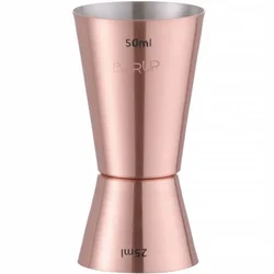 Bar Up Jigger, dvostranski merilni kozarec za pijače, bakren, 25/50 ml