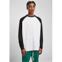 Organic Oversized Raglan Long Sleeves White/Black
