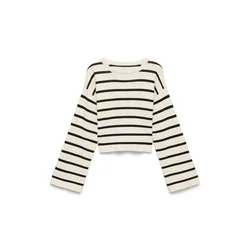 VERO MODA Pulover VMFreya črna / bela