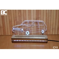 Black Cut 3D Lampa Toplo bela