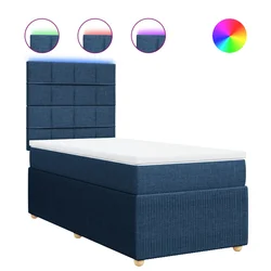 vidaXL vidaXL Box spring postelja z vzmetnico modra 90x190 cm blago, (21291228)