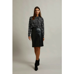 Womens waxed skirt MOODO - black