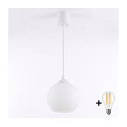 Brilagi - LED luster na sajli RETRO GLASS 1xE27/60W/230V prečnik 15 cm bela