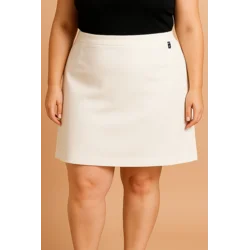 Plus size kratko krilo, belo
