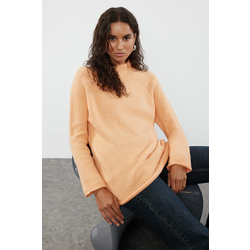 Trendyol Orange Soft Textured Stand-up Collar Knitwear Sweater