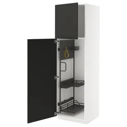 METOD Visoki element-ostava, bela/Nickebo boja antracita, mat, 60x60x200 cm