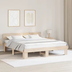 vidaXL Konstrukcija postelje Rjava 200 x 200 cm Masivno borovo les