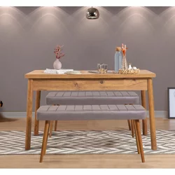 HANAH HOME Trpezarijski sto sa 2 klupe Costa 0701 Atlantic Pine Soho Grey