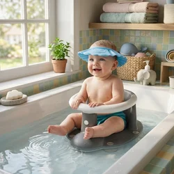 Set za kupanje bebe – Dolu sedište sivo + Canpol štitnik plavi