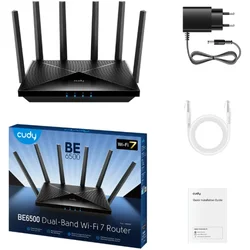 CUDY Cudy WR6500H BE6500 2.5G Wi-Fi 7 Router, Broadcom 2 GHz Quad-Core CPU, 6-Stream Dual-Band Wi-Fi 7