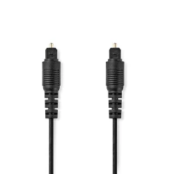 NEDIS CAGL25000BK10 Optieki audio kabl, TosLink muški na TosLink muški, 1m, okrugli, PVC, Crni