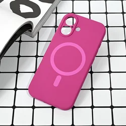 Maska za iPhone 17 63 Magsafe Pure color tamno pink