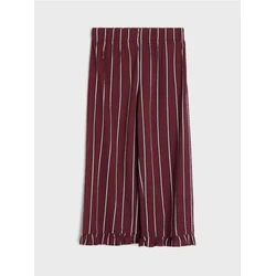 Sinsay - Pamučne pantalone širokih nogavica na pruge - mahagoni