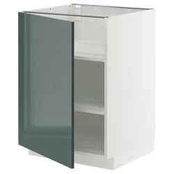 METOD Podni element s policama, bela/Kallarp tamna sivozelena visokog sjaja, 60x60 cm