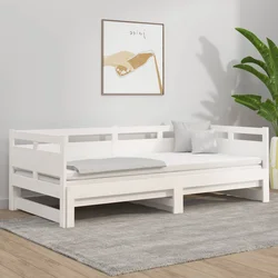 Dnevni ležaj na izvlačenje bijeli 2x(90x190)cm masivna borovina
