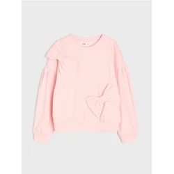 Sinsay - Crewneck dukserica od pamuka s dekorativnom aplikacijom - prljavo roze