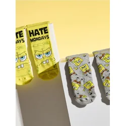 Sinsay - Čarape sa pamukom 2 pack SpongeBob - šareno