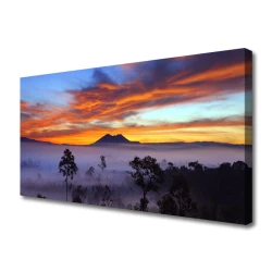 tulup.si Slika na platnu Megla landscape drevesa 140x70 cm